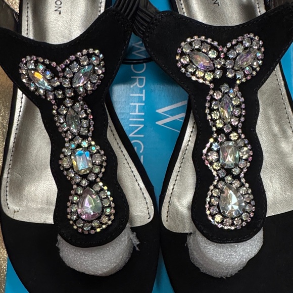 Worthington Shoes - Worthington Wor Odette Black Sandals with Jewel Embellishments - Size 9 NWT
